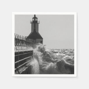 Servilleta De Papel Ondas Fiervas En La Escala De Grayscale De St Jose