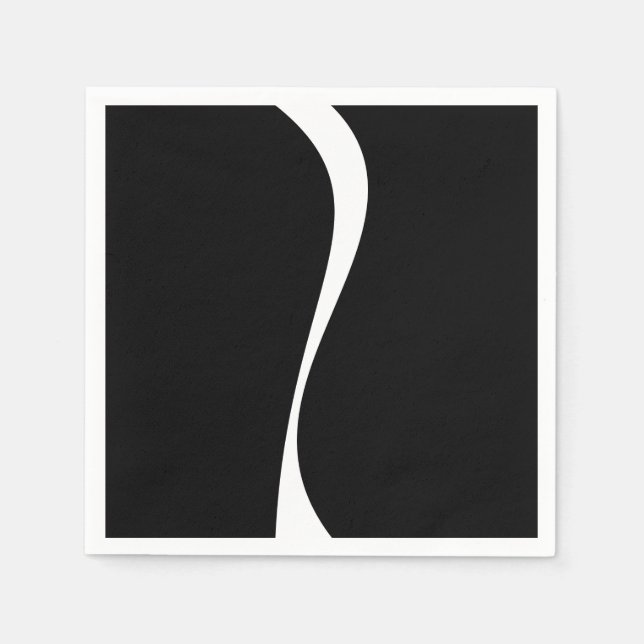Servilleta De Papel Ondas simples 2 - Blanco y negro (Anverso)