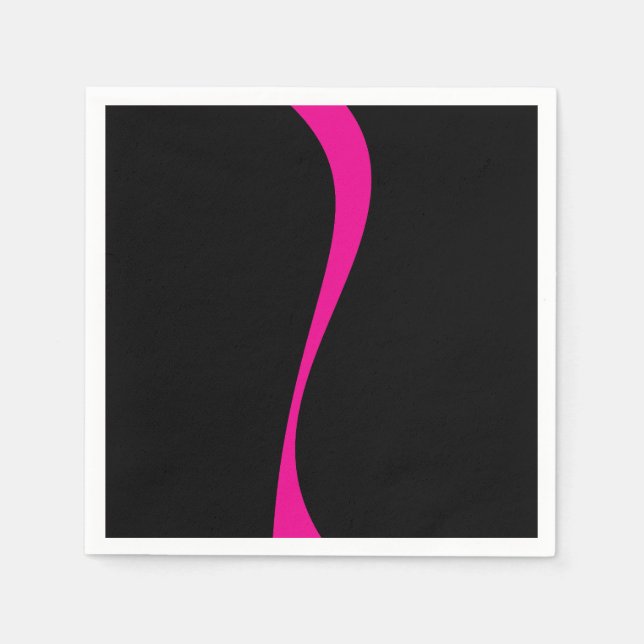 Servilleta De Papel Ondas simples 2 en magenta y negro (Anverso)