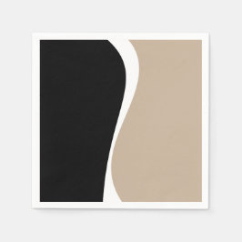 Servilleta De Papel Ondas simples 2 - Taupe, Negro y Blanco