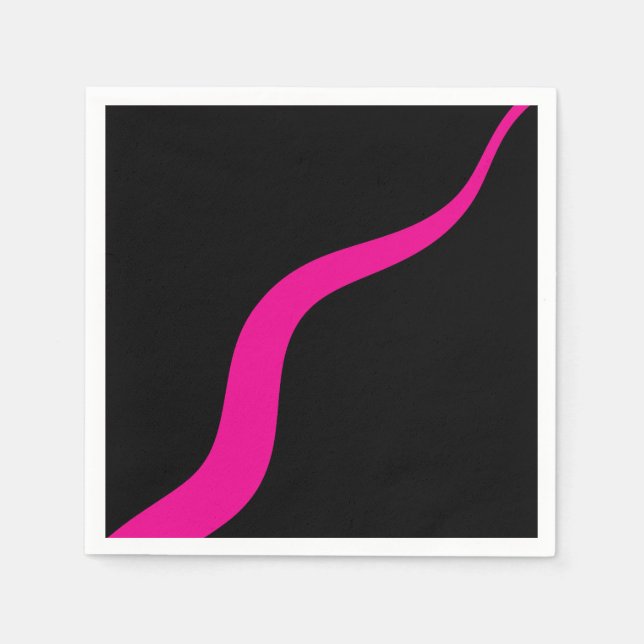 Servilleta De Papel Ondas simples 3 en magenta y negro (Anverso)