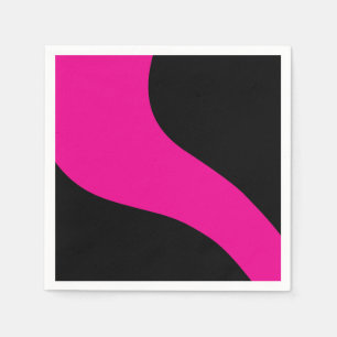 Servilleta De Papel Ondas Simples en Magenta y Negro