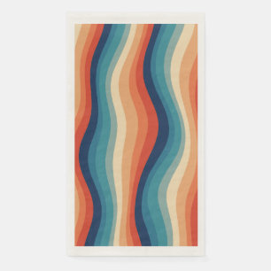 Servilleta De Papel Ondas Vintage Retro Coloridas