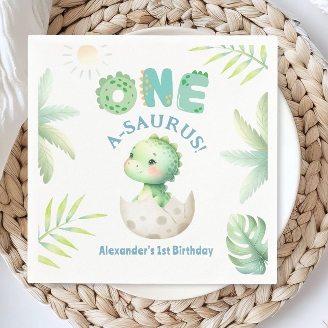 Servilleta De Papel One A-Saurus Cute Dino Boy Dinosaur 1er cumpleaños (Subido por el creador)