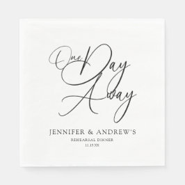 Servilleta De Papel One Day Away Elegant Rehearsal Dinner Personalized
