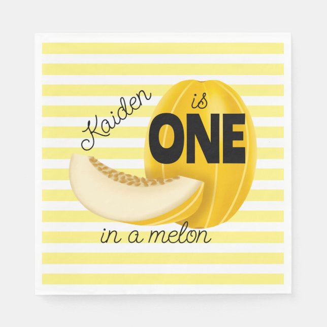 Servilleta De Papel One in a Melon First 1st Birthday Party (Anverso)