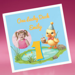 Servilleta De Papel One Lucky Duck Kids 1st Birthday Photo