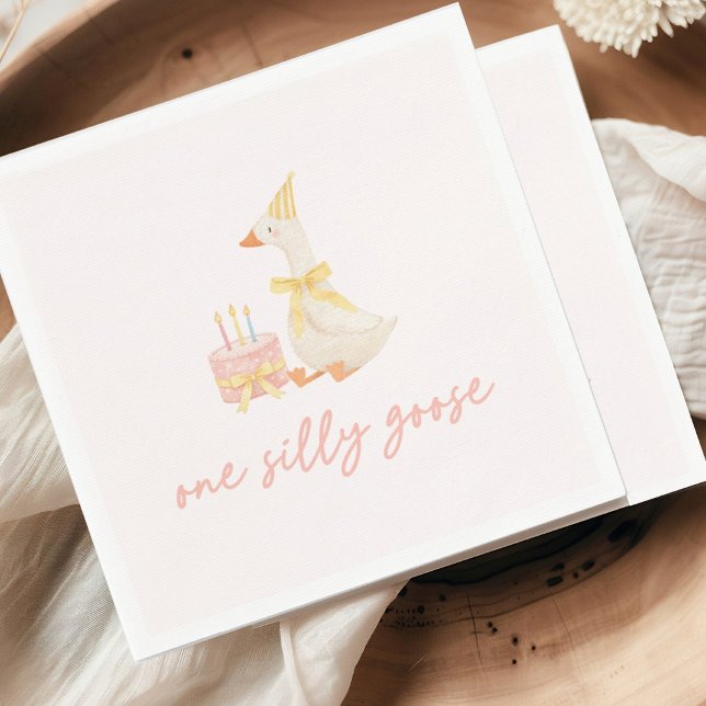 Servilleta De Papel One Silly Goose 1st Birthday (Subido por el creador)