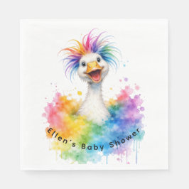 Servilleta De Papel One Silly Goose Rainbow Baby Shower
