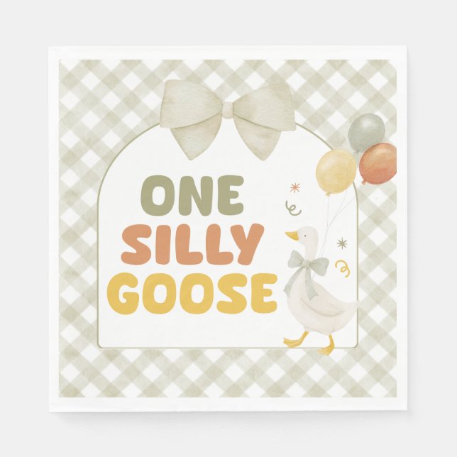 Servilleta De Papel One Silly Goose Spring Birthday (Anverso)