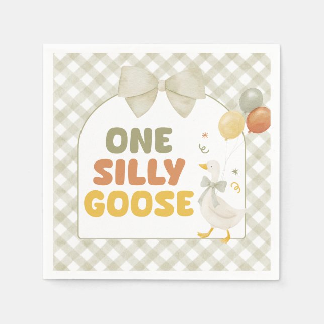 Servilleta De Papel One Silly Goose Spring Birthday (Anverso)
