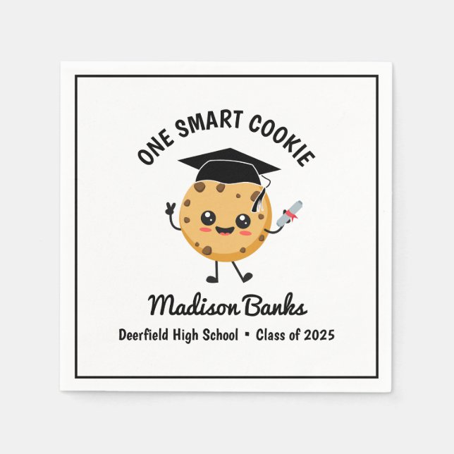 Servilleta De Papel "One Smart Cookie" (Una Cocina Inteligente) Gradua (Anverso)