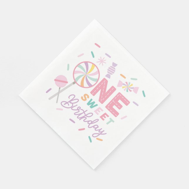 Servilleta De Papel One Sweet Birthday Luncheon Napkin (Esquina)