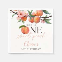 Servilleta De Papel One Sweet Peach 1st Birthday 