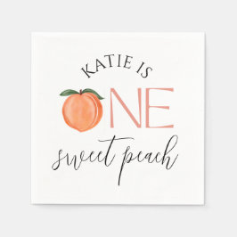 Servilleta De Papel One Sweet Peach First Birthday