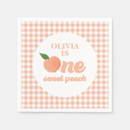 Servilleta De Papel One Sweet Peach First Birthday