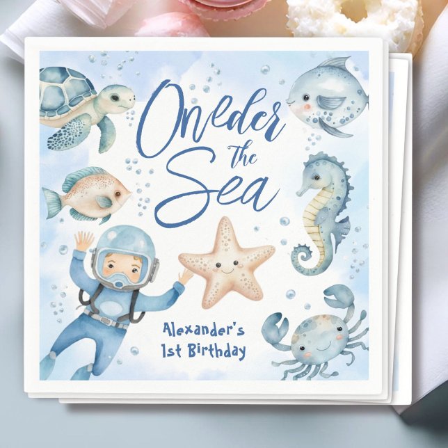 Servilleta De Papel ONEder El Mar | Niño 1er cumpleaños Océano Cuto (Subido por el creador)
