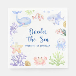 Servilleta De Papel Oneder The Sea Cumpleaños 1 Bajo El Mar