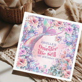 Servilleta De Papel Oneder The Sea Flower Glitter Mermaid Tail