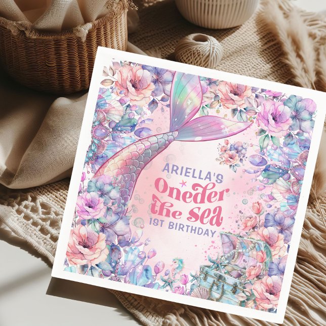 Servilleta De Papel Oneder The Sea Flower Glitter Mermaid Tail  (Subido por el creador)