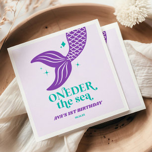 Servilleta De Papel Oneder The Sea Mermaid Primera Fiesta de Cumpleaño
