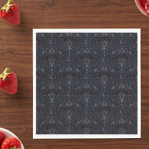 Onyx Gótico Damask Rosa Roja Malhumorada