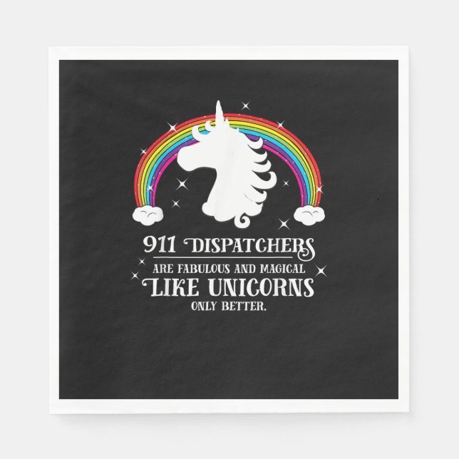 Servilleta De Papel Operadores del 911 Fabulosos Mágicos Como Unicorni (Anverso)