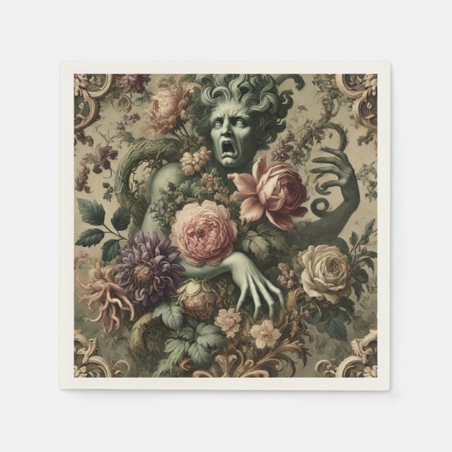 Servilleta De Papel Opulencia Operativa - Barroco floral gótico (Anverso)