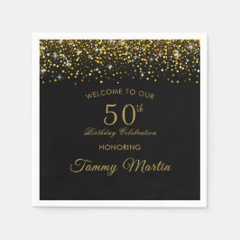Servilleta De Papel Opulent Gold Confetti 50th Birthday Paper Napkins