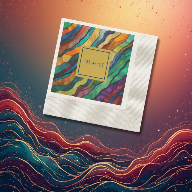 Servilleta De Papel Opulento monograma de boda africano de destino (Subido por el creador)