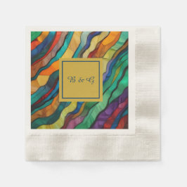 Servilleta De Papel Opulento monograma de boda africano de destino