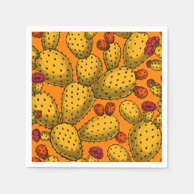 Servilleta De Papel Opuntia florida en amarillo (Anverso)