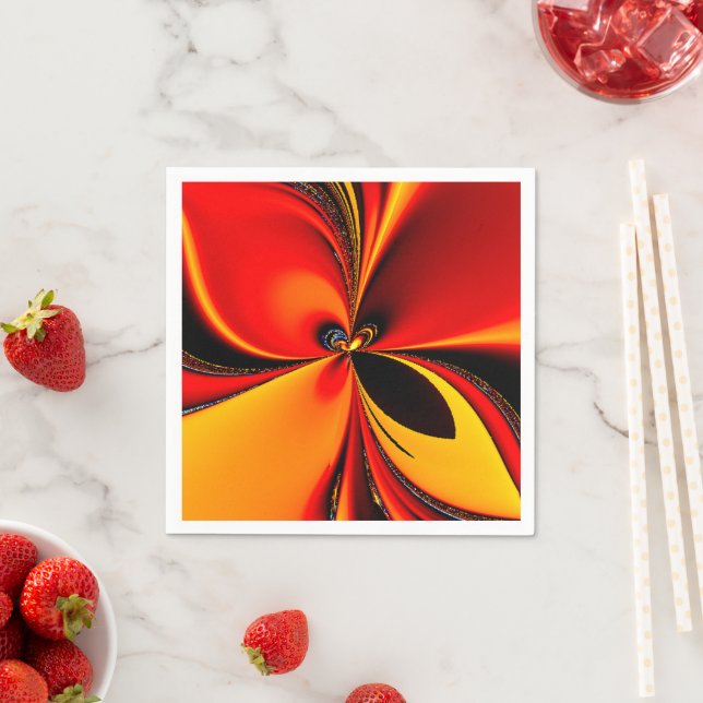 Servilleta De Papel Orange Fury Fractal  (In situ)