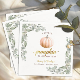 Servilleta De Papel Orange Pumpkin Fall Baby Shower Paper Napkins