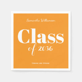 Servilleta De Papel Orange White Graduation Party Napkins Customizable