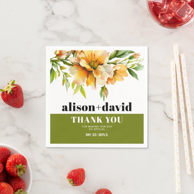 Servilleta De Papel Orange yellow rhododendron flowers fall wedding (In situ)