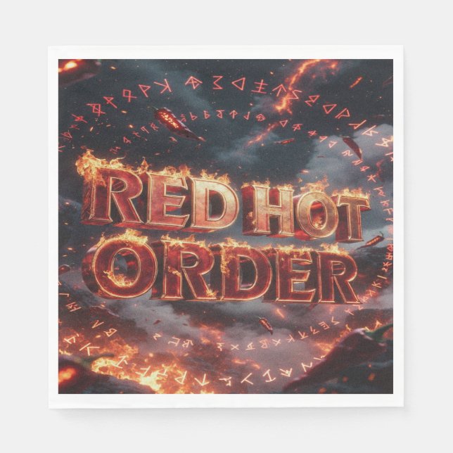 Servilleta De Papel Orden Caliente Rojo (Anverso)
