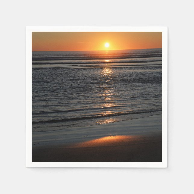 Servilleta De Papel Oregon Coast Sunset Photo Napkin (Anverso)