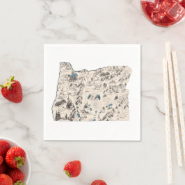 Servilleta De Papel Oregon Vintage Picture Map Old Chart Oregonian