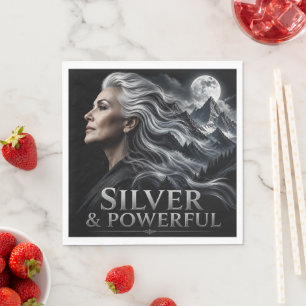 Servilleta De Papel Orgullo de cabello gris plateado y poderoso Herman