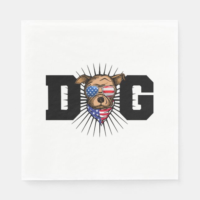 Servilleta De Papel Orgullo de perro de Estados Unidos (Anverso)