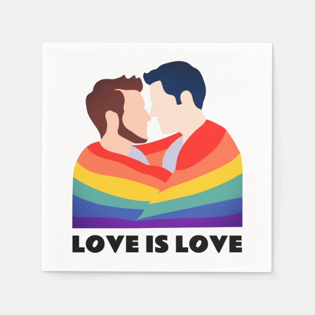Servilleta De Papel Orgullo El Amor Gay Es Amor El Amor LGBT Se Enfren (Anverso)