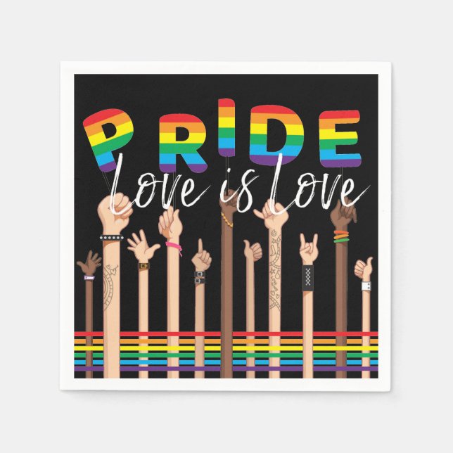 Servilleta De Papel Orgullo gay Arcoiris Fiesta LGBT Napkin (Anverso)