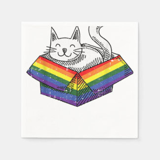 Servilleta De Papel Orgullo gay Arcoiris lindo Kitten Gatito Orgulloso