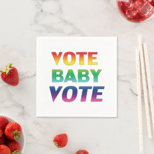 Servilleta De Papel Orgullo lgbtq lgbt palabras "vote baby vote" papel