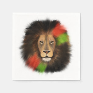 Servilleta De Papel orgullo negro león rojo verde unidad selva gato re
