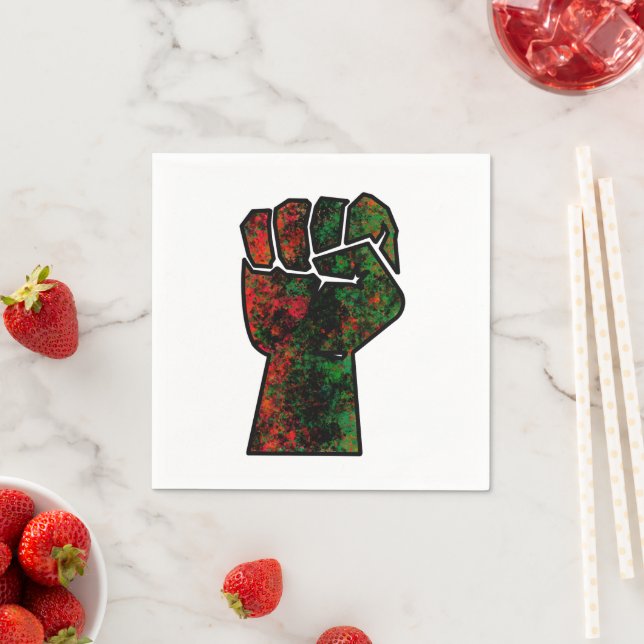 Servilleta De Papel orgullo negro puño rojo verde panafricana unidad d (In situ)