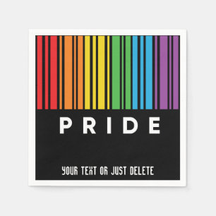 Servilleta De Papel Orgullo personalizable código de barras arcoiris L