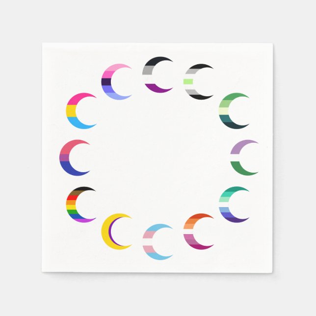 Servilleta De Papel Orgullo Tiempo Crescent Diseño de Luna (Anverso)