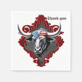 Servilleta De Papel Orgullo y fuerza, un toro americano